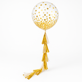Elegant White and Gold Tassel Balloon Tail Accessory - 6 ft